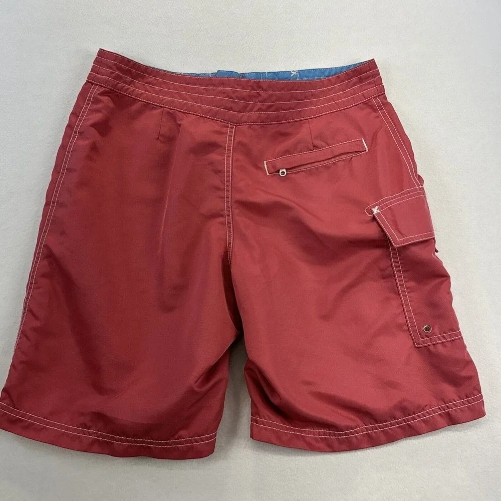 Vineyard Vines Mens Board Shorts 30 Pink Cargo Drawstring Swim Trunks Whale Logo